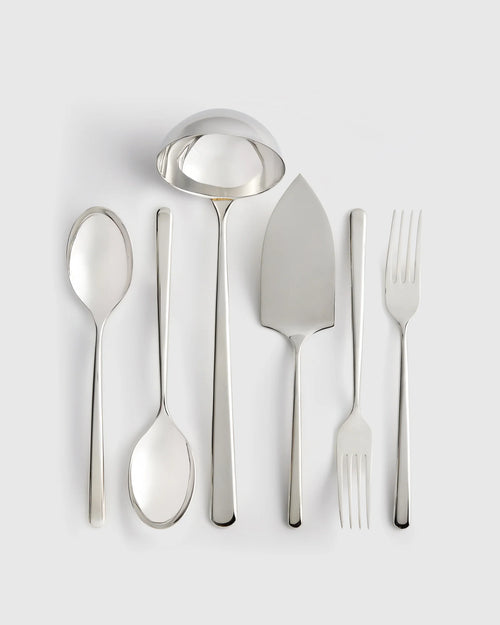 Gia Minimalist 6 Piece Serving Utensil Set - One Size / Polished Stainless Steel