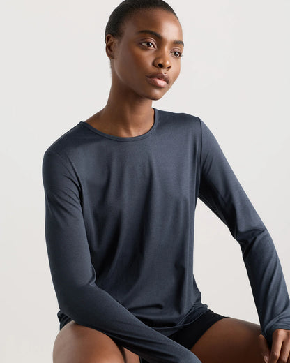 Flowknit Breeze Long Sleeve Top - XS / Heather Deep Navy
