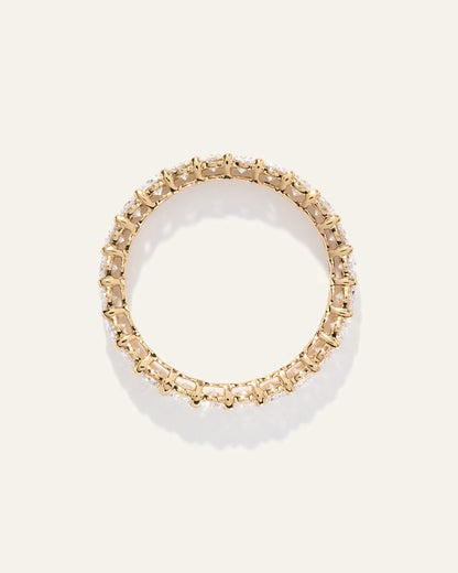 Lab Grown Diamond Oval Eternity Band - 5 / Yellow Gold
