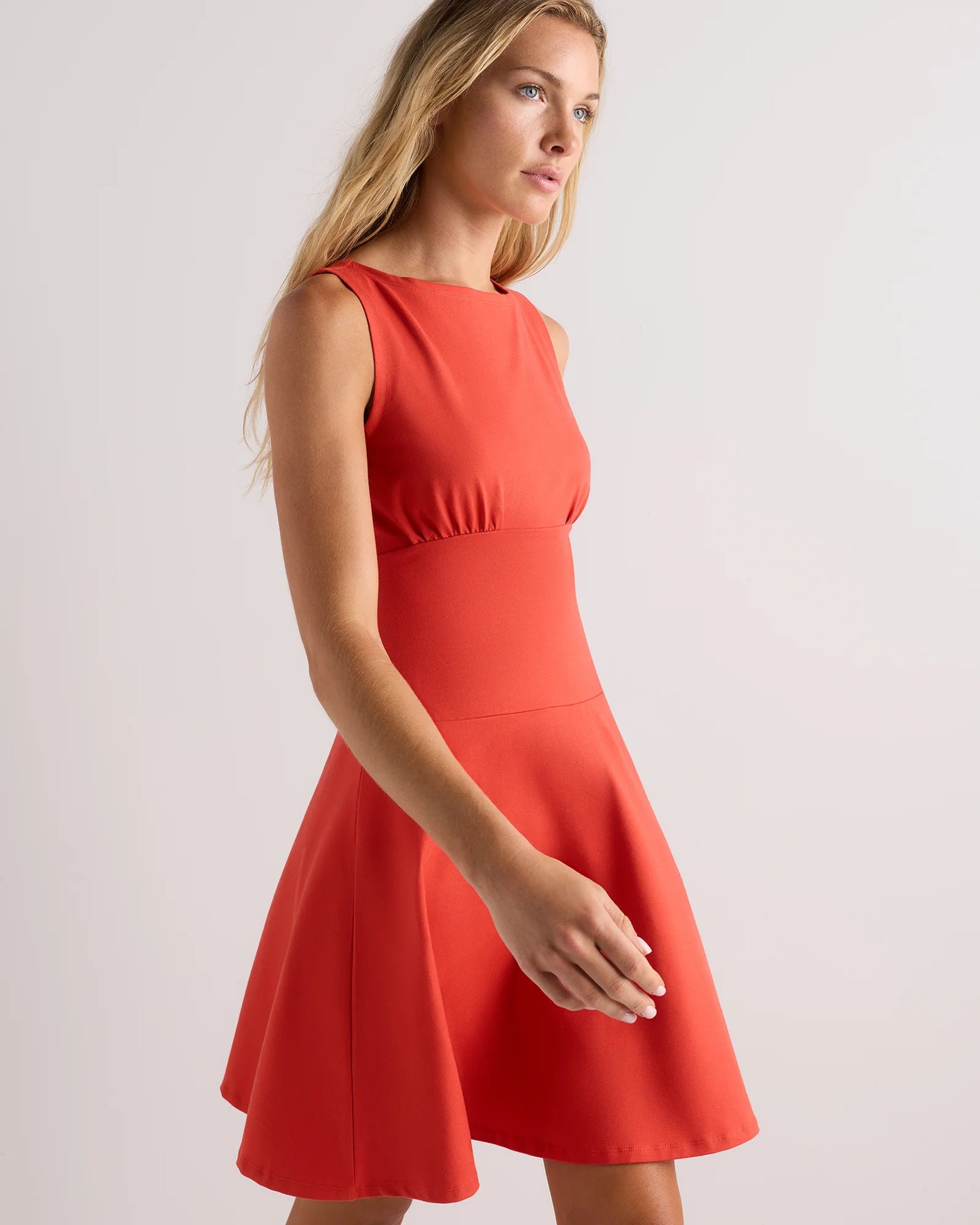 Organic Stretch Jersey Drop Waist Mini Dress - XS / Espresso