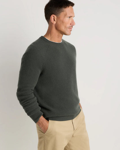 Mongolian Cashmere Waffle Sweatshirt - S / Faded Denim