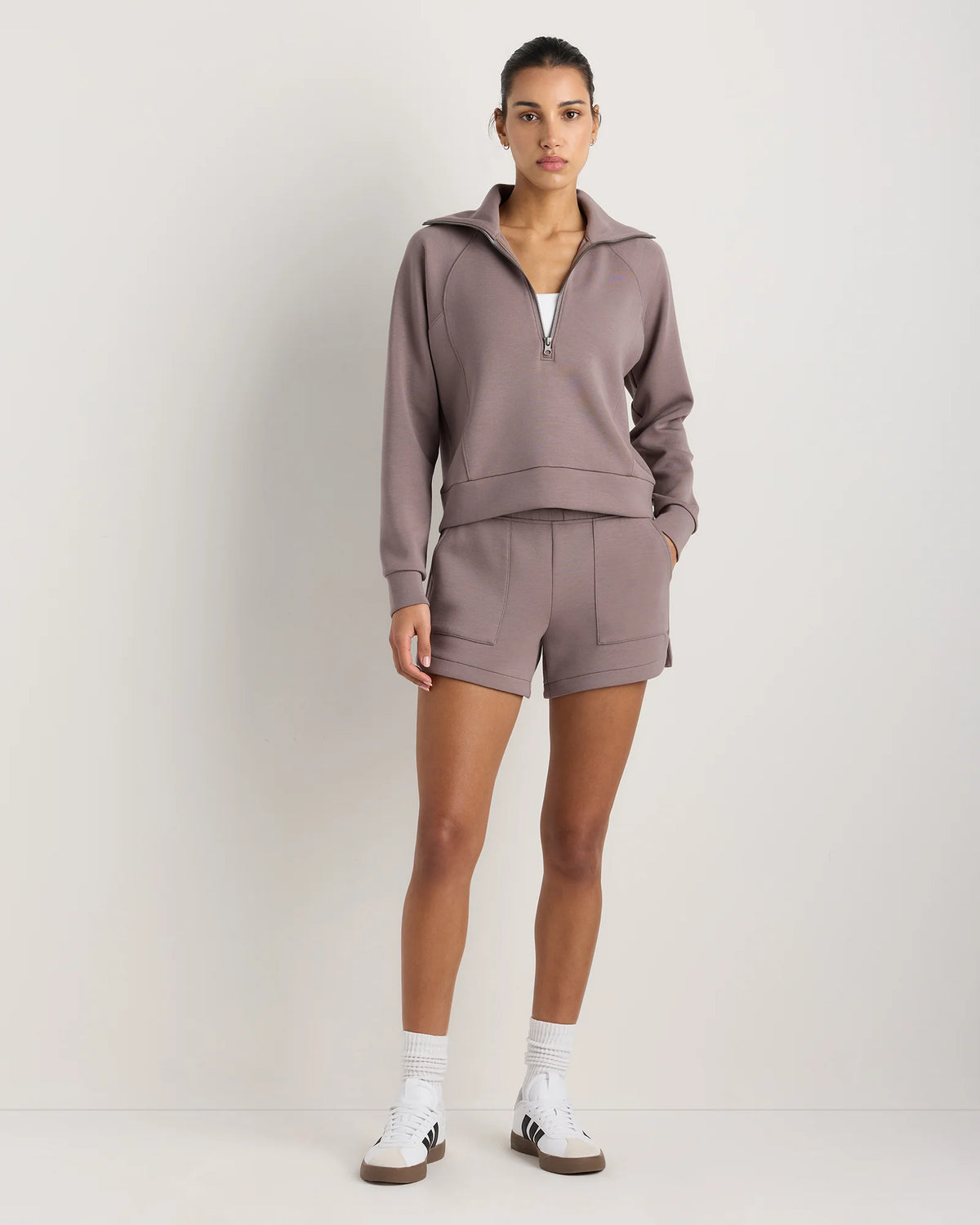 CloudComfort Half Zip Sweatshirt - XS / Pebble Beige