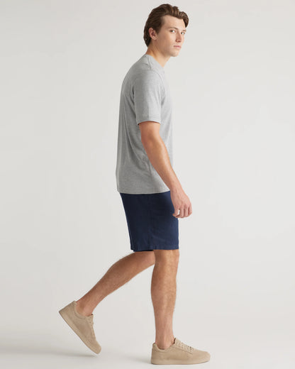 Cotton Modal Short Sleeve Henley Tee - S / Heather Grey