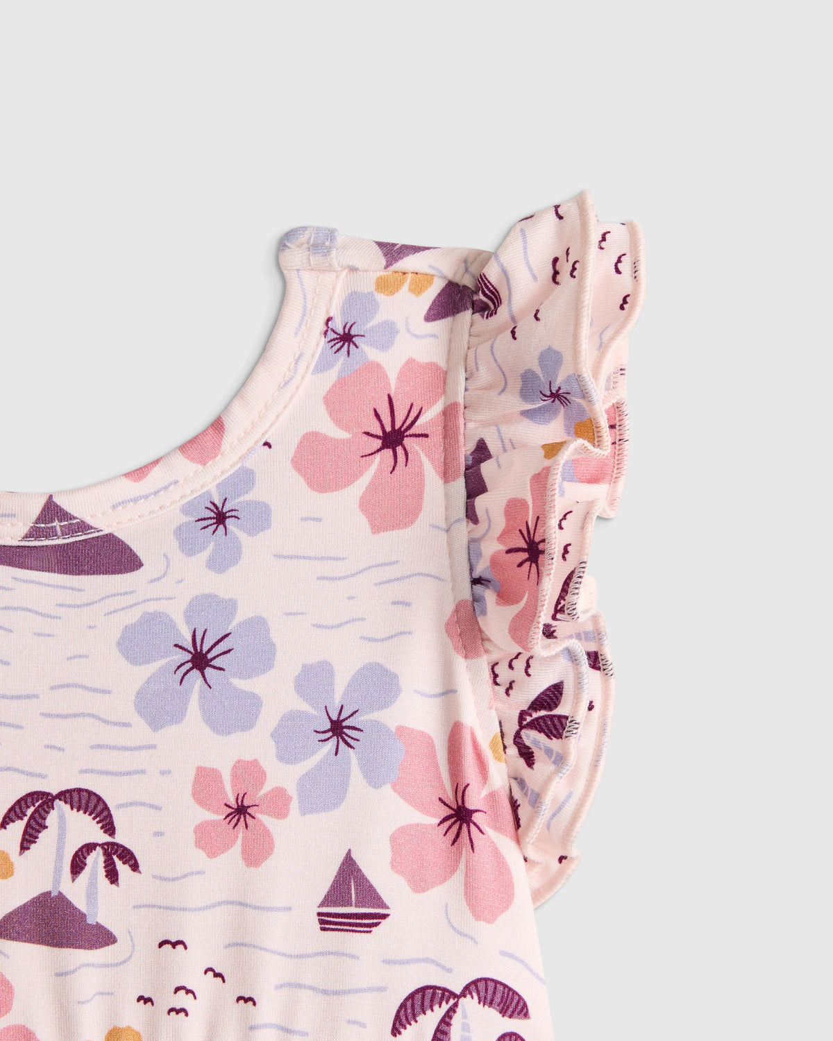 Bamboo Short Sleeve Flutter Twirl Dress - 12-18M / Starfish Pool