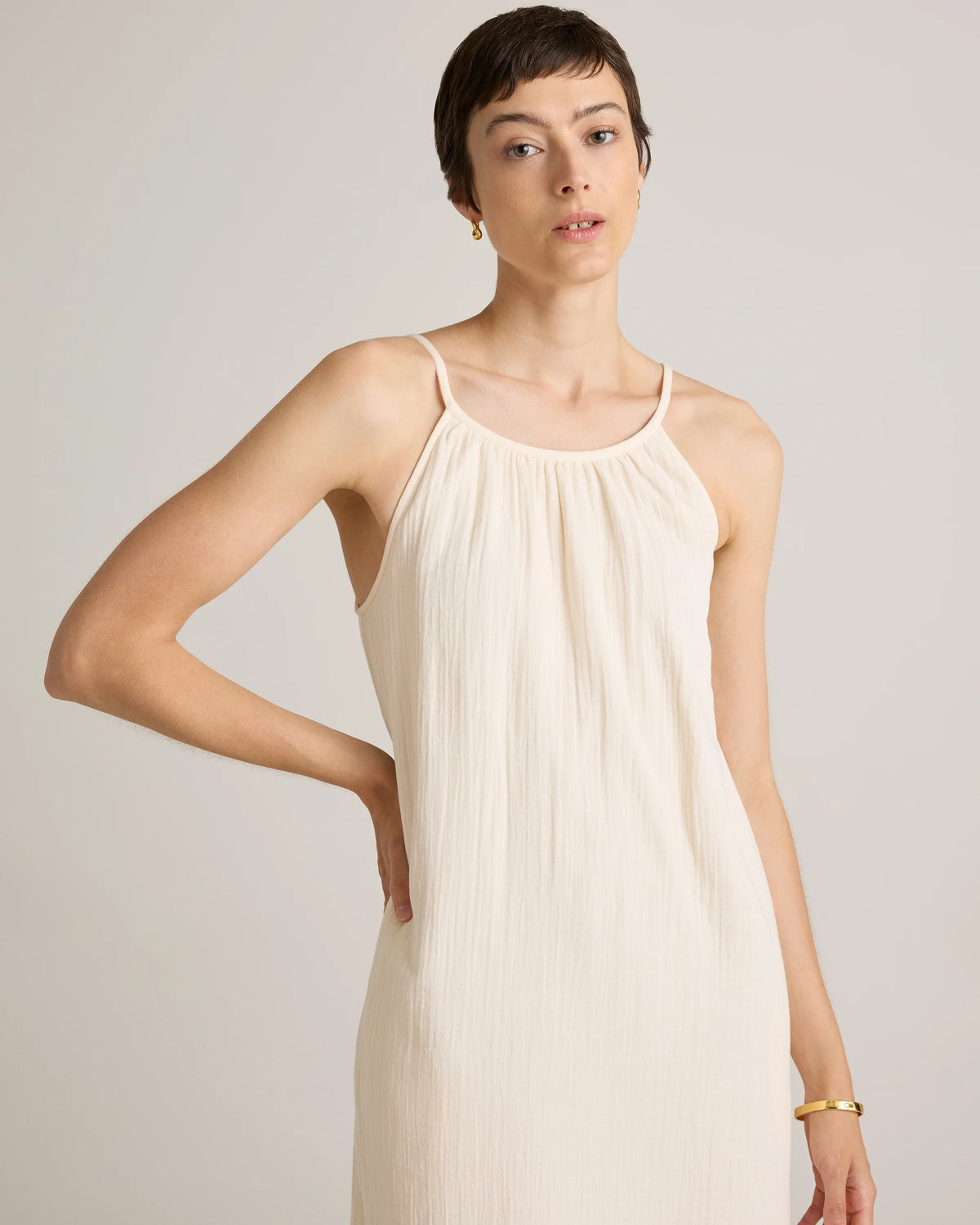 100% Organic Cotton Gauze Sleeveless Maxi Dress - XS / Spiced Orange