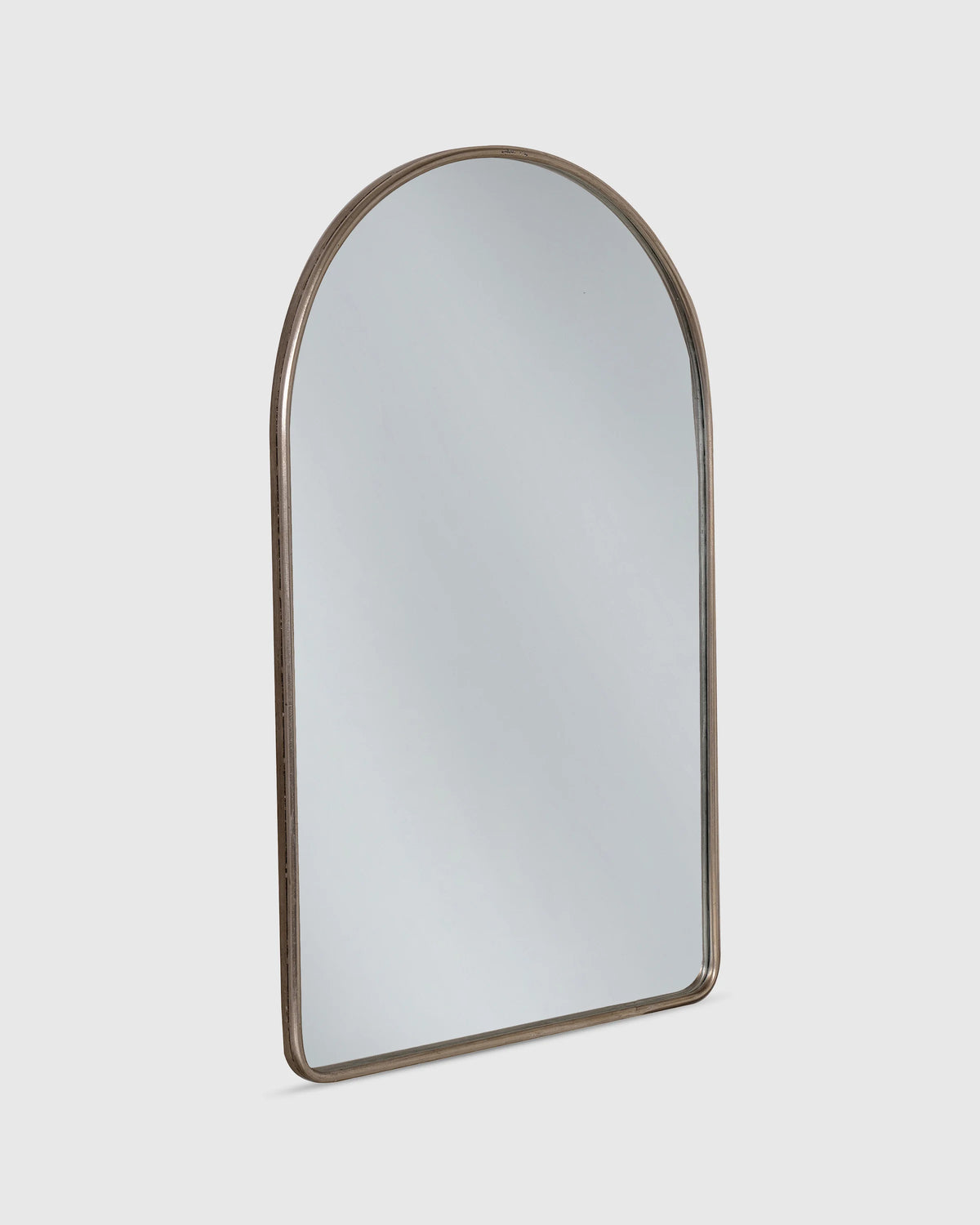Arched Metal Framed Wall Mirror - One Size / Silver Metal Frame
