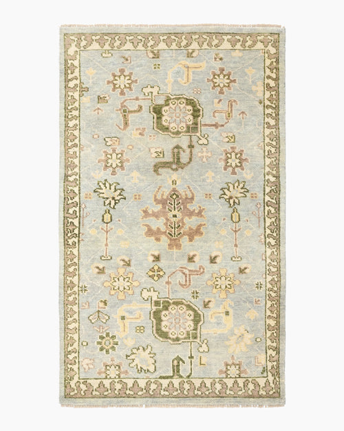 Saoirse Hand-Knotted Wool Rug - 3' x 5' / Light Blue