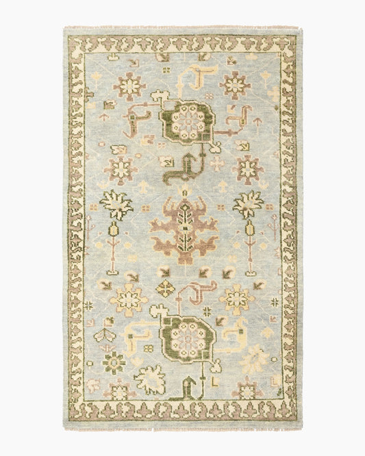 Saoirse Hand-Knotted Wool Rug - 3' x 5' / Light Blue