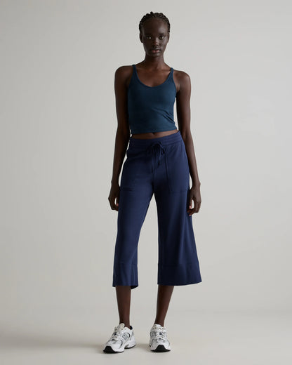 SuperSoft Fleece Cropped Wide Leg Pants - XS / Dried Fig
