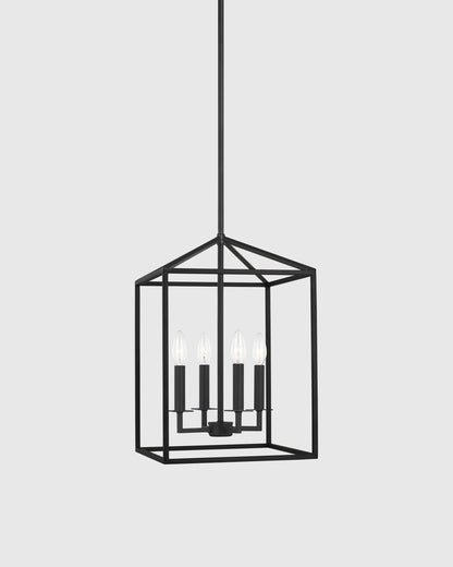 Steel Lantern Pendant Light - Small / Brass