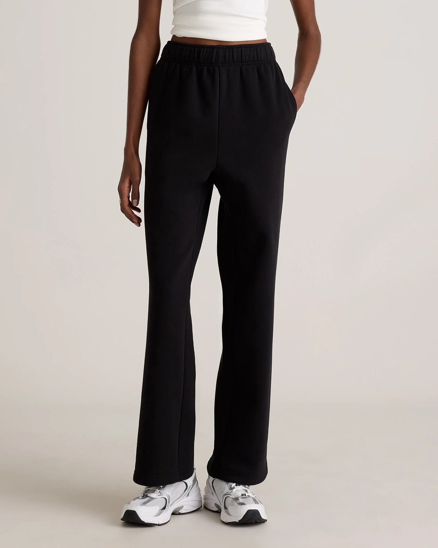 Organic Heavyweight Fleece Straight Leg Sweatpants - XS / Black