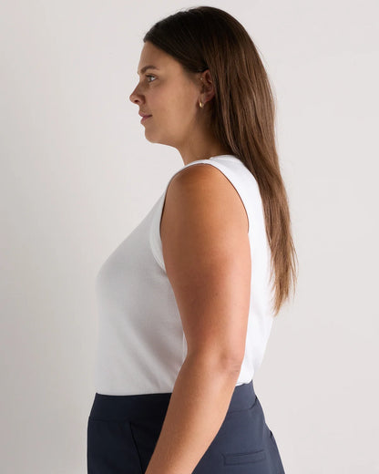 Organic Cotton Micro-Rib Cutaway Tank - 1X / Black