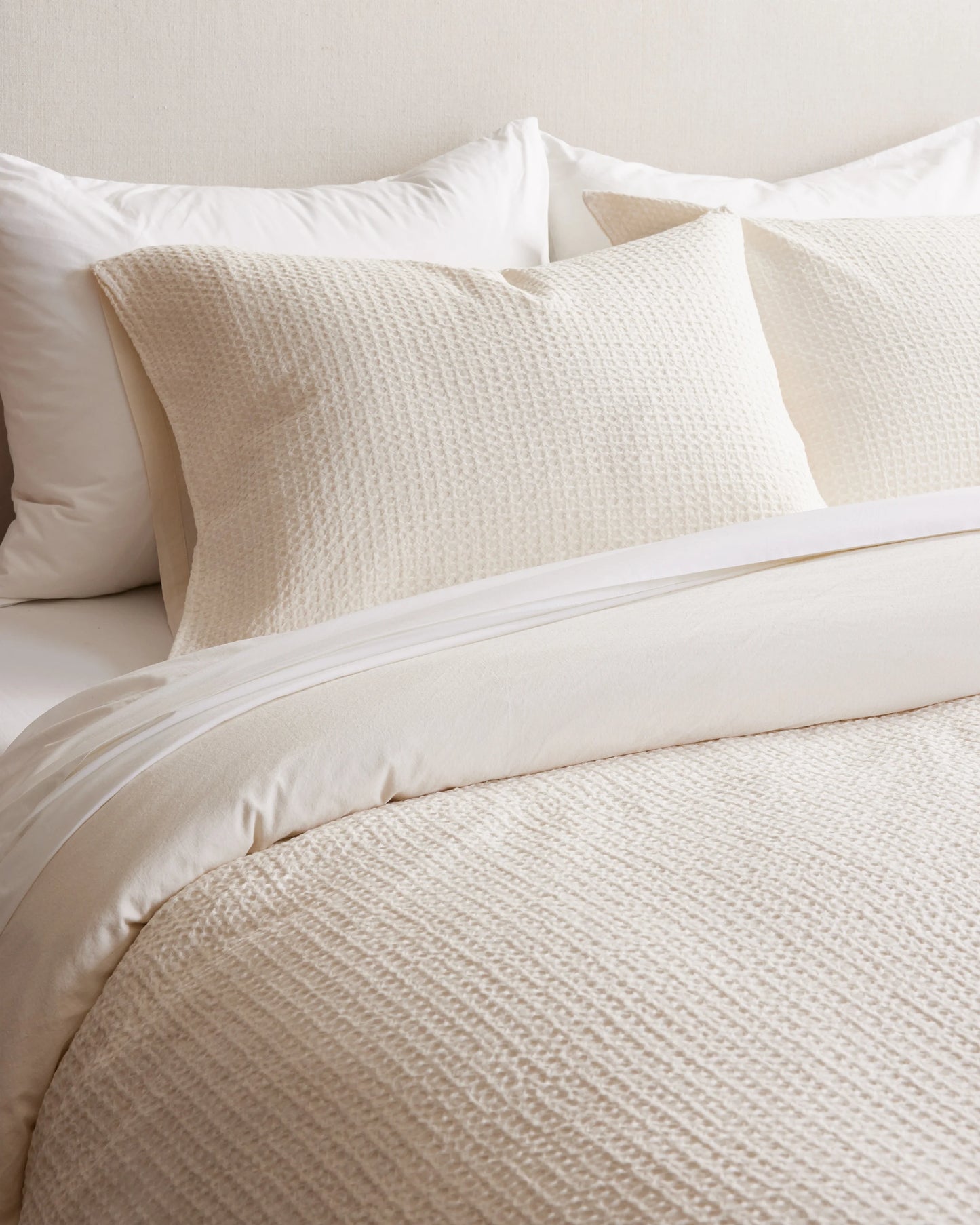 Organic Luxe Honeycomb Sham Set - Standard / Mineral