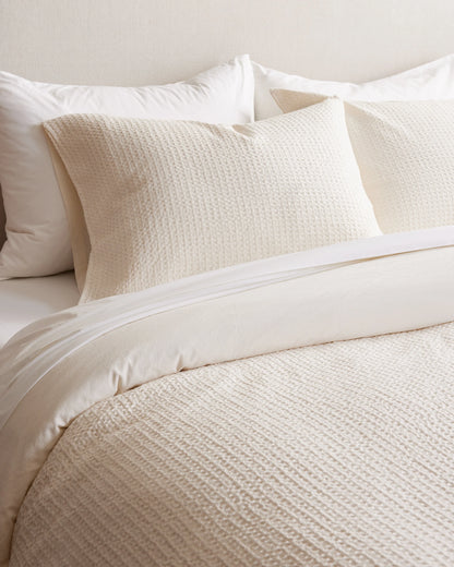 Organic Luxe Honeycomb Sham Set - Standard / Mineral