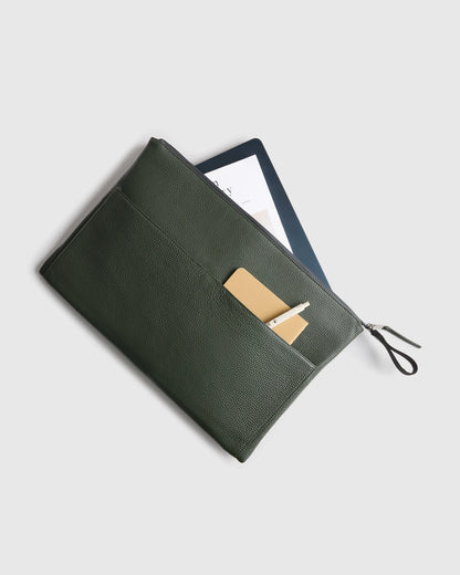 Excursion Italian Leather Tech Folio - 13" Laptop / Dark Navy