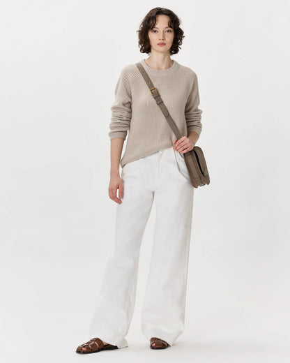 Italian Suede Saddle Bag - One Size / Pebble
