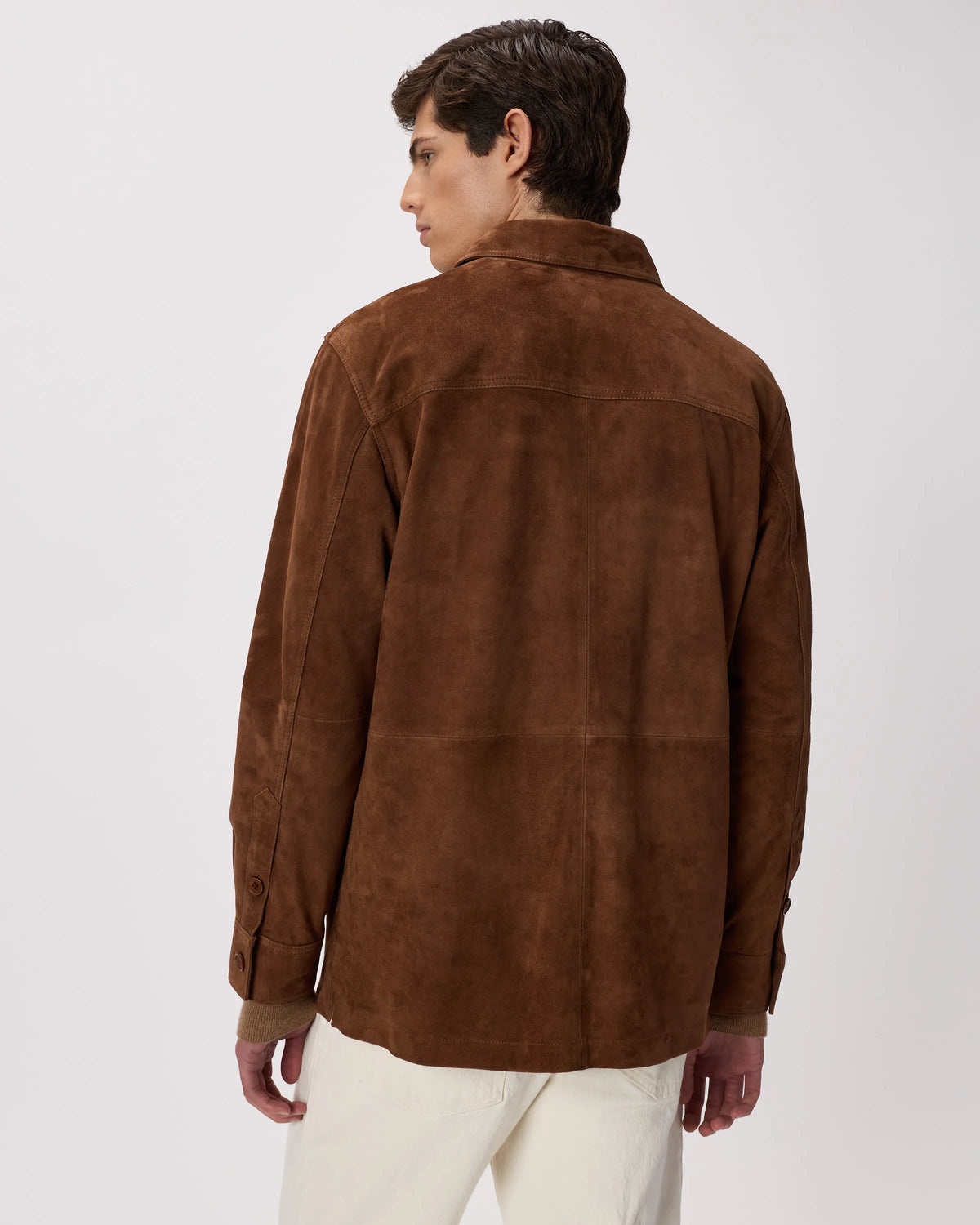 100% Suede Overshirt - S / Cognac Brown
