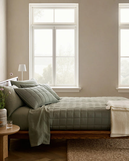 Bamboo Box Quilt - Twin / Sage