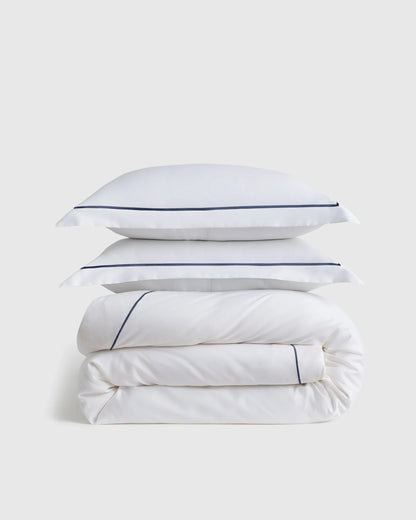 Signature Giza Cotton Sateen Duvet Cover Set - Twin / Sand