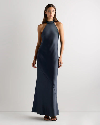 Catalina Stretch Satin Dress - 0 / Garden Sage Green