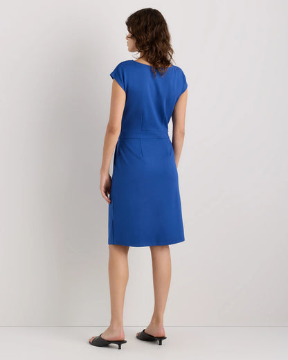 Ultra-Stretch Ponte Cap Sleeve Dress - XS / Ruby Red