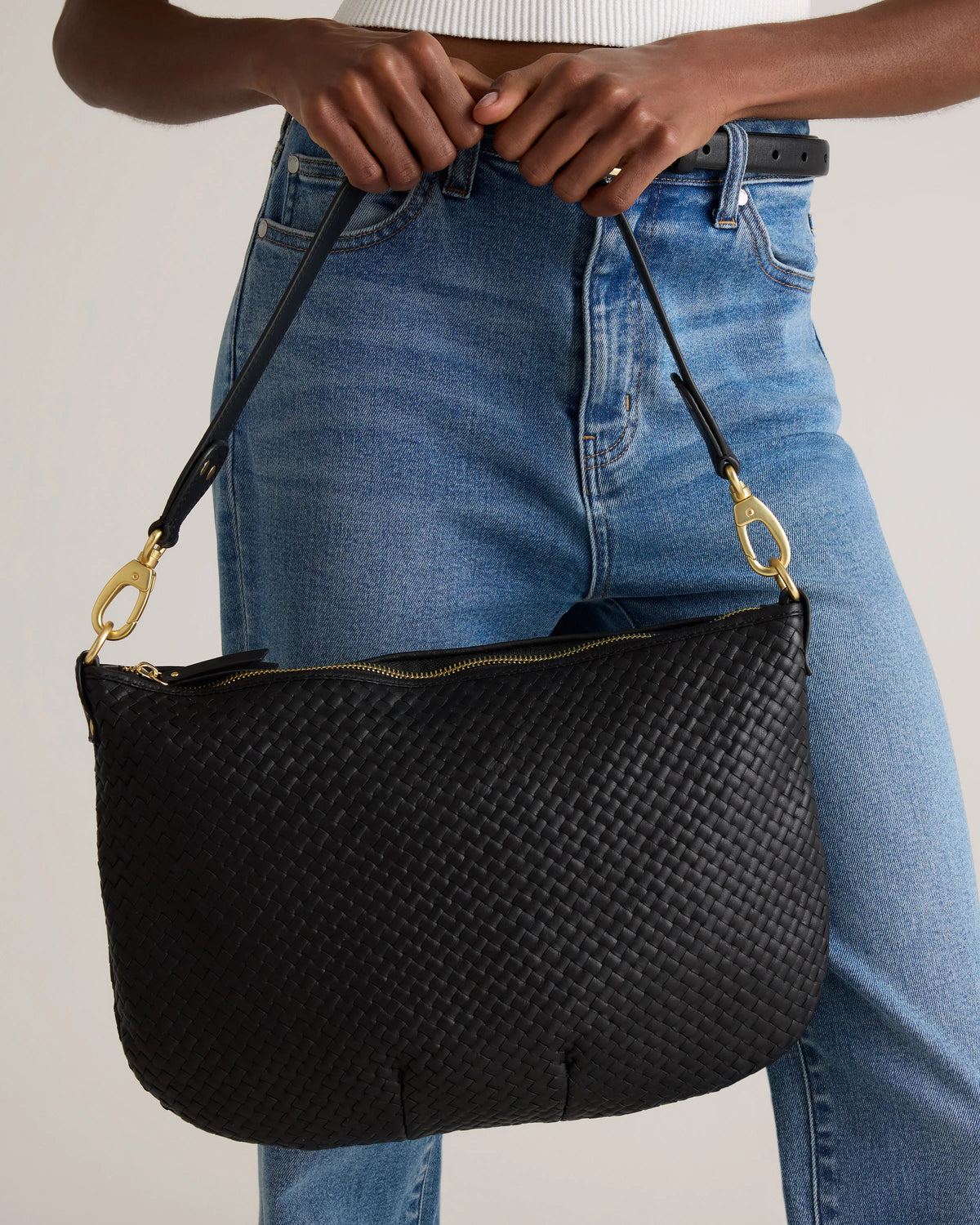 Sloane Handwoven Shoulder Bag - One Size / Cognac