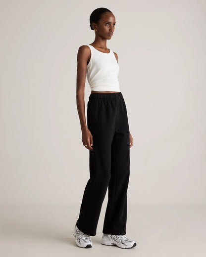 Organic Heavyweight Fleece Straight Leg Sweatpants - XS / Black