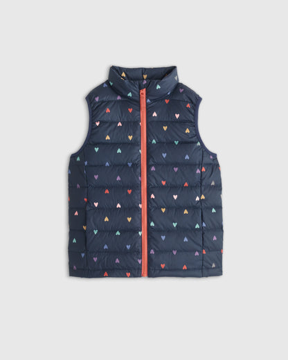 Lightweight Down Puffer Vest - 12 / Rainbow Hearts