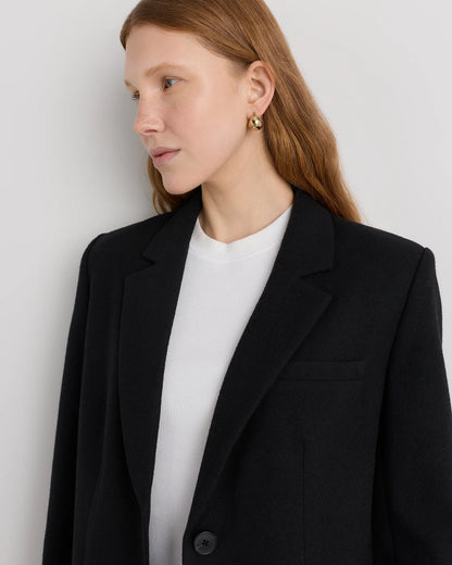 Italian Wool Oversized Blazer - XS / Textured Brown