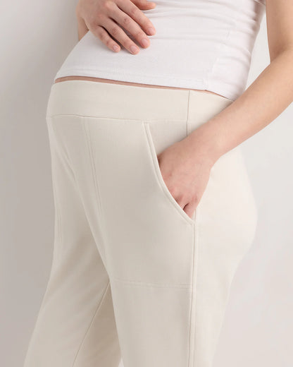SuperSoft Fleece Maternity Joggers - XS / Off-White
