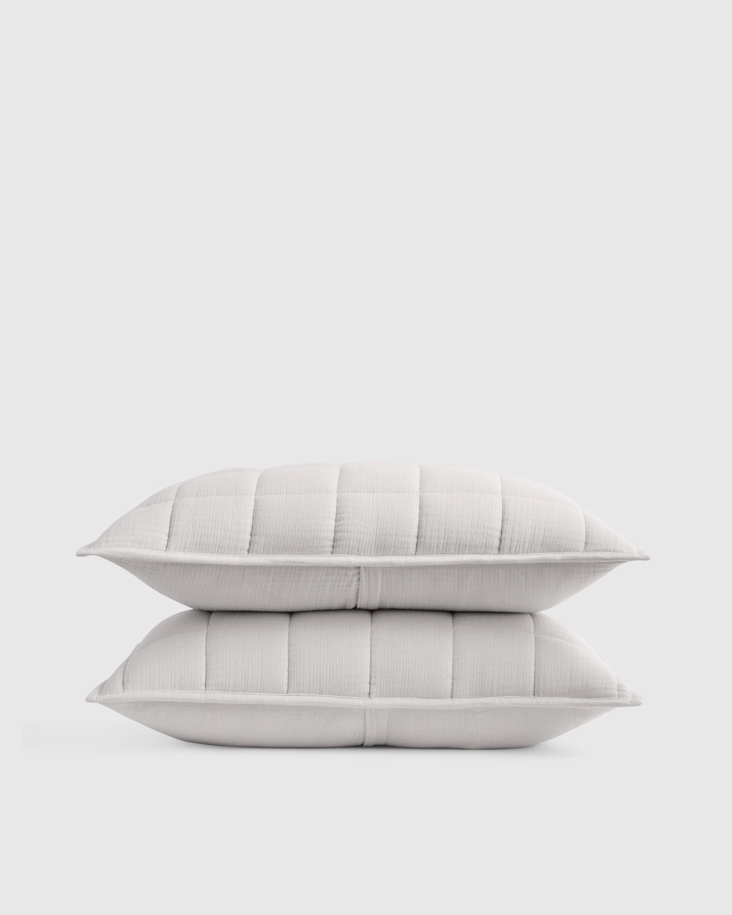 Organic Cotton Gauze Box Quilt Sham Set - Standard / Mineral