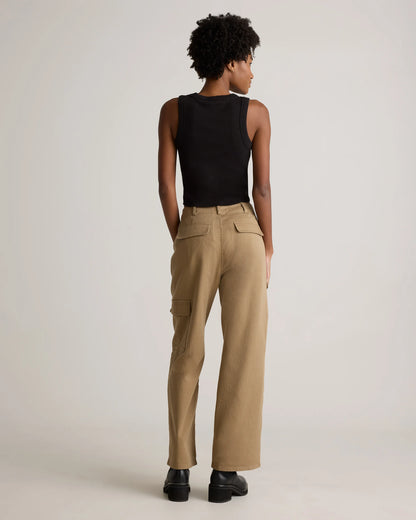 Organic Cotton Micro-Rib Cropped Cutaway Tank - XS / Heather Oatmeal
