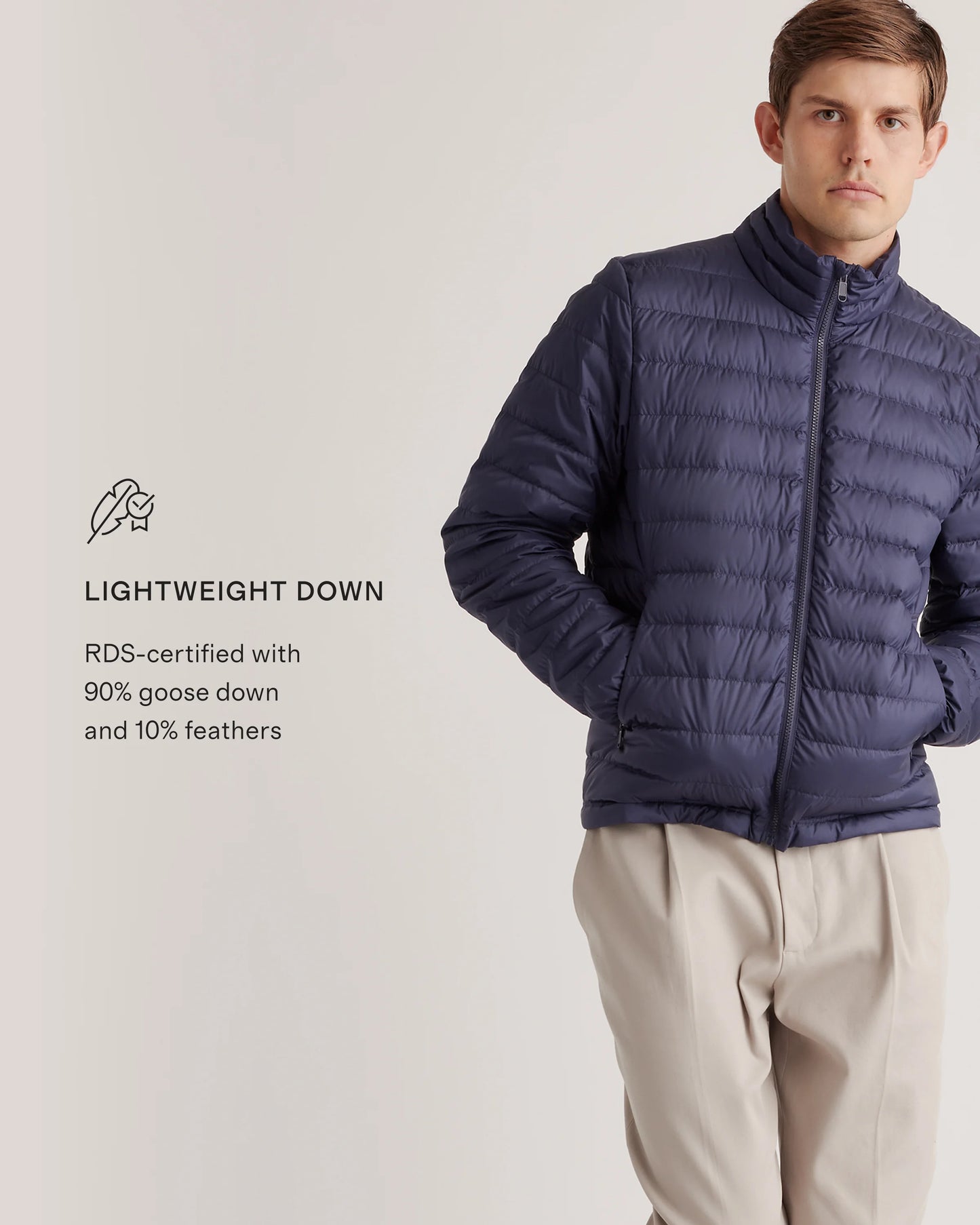 Lightweight Down Packable Puffer Jacket - XS / Overcast Grey
