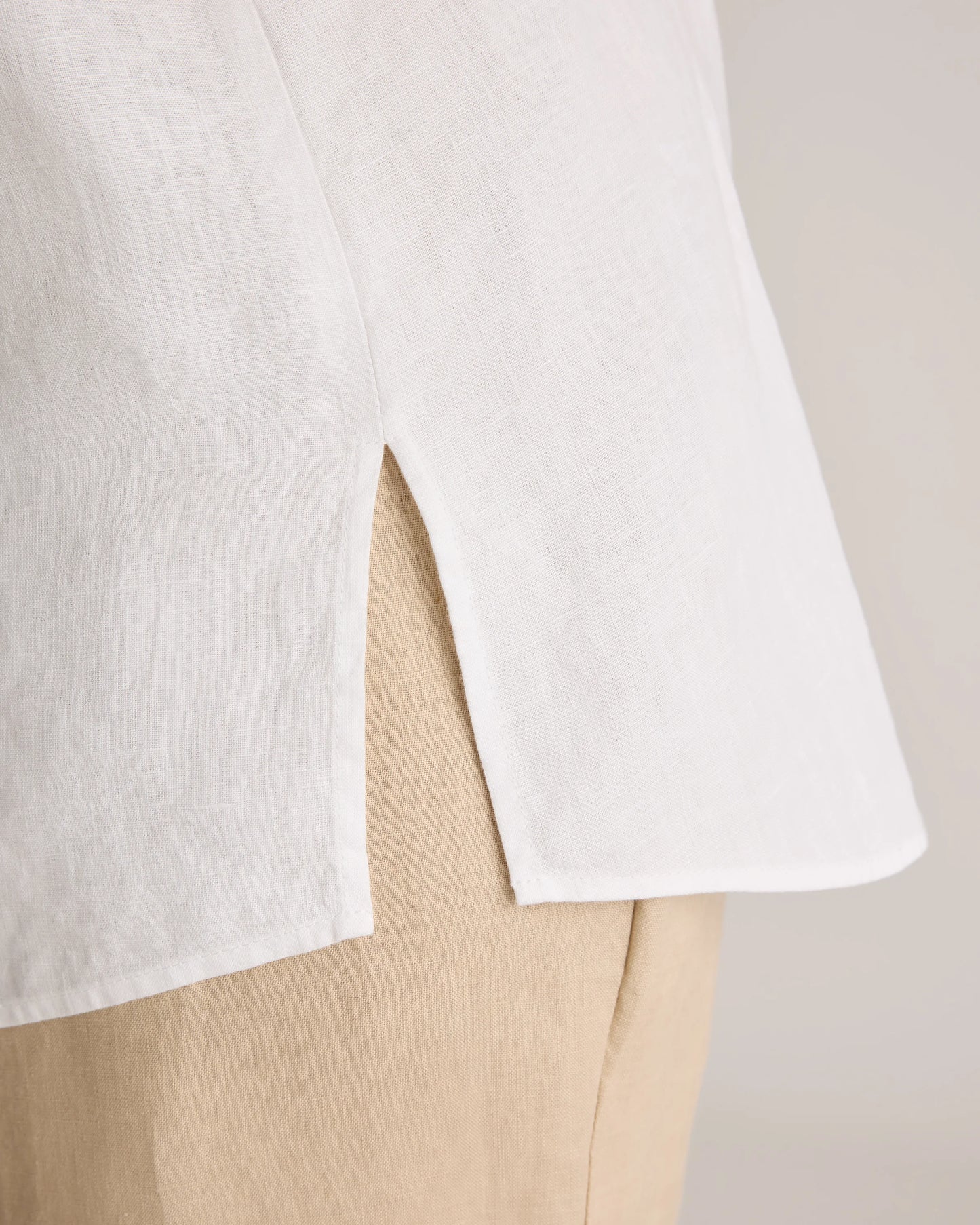 100% European Linen Maternity Camp Shirt - XS / Blue Pinstripe