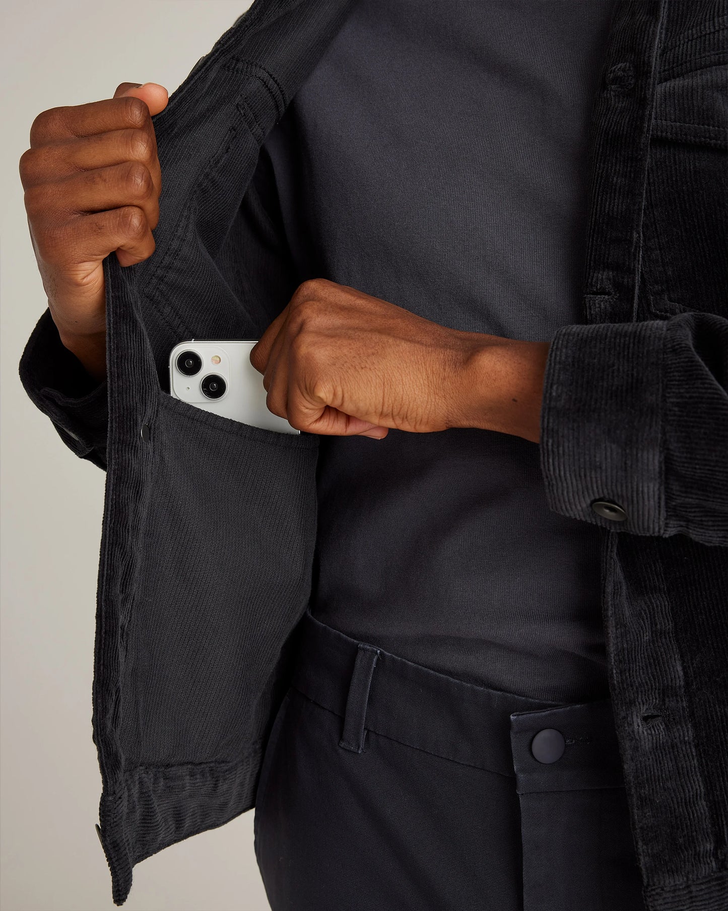 Organic Stretch Corduroy Trucker Jacket - S / Seaweed