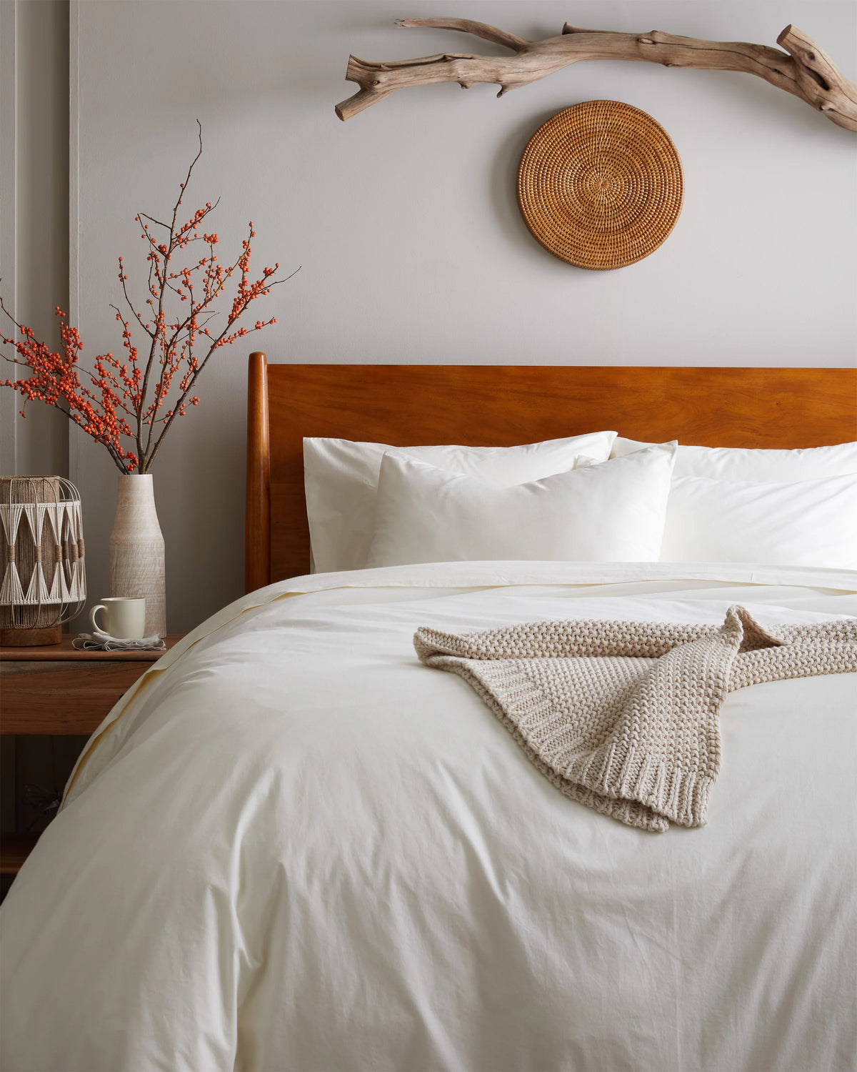Organic Brushed Cotton Duvet Cover Set - Twin / Toffee