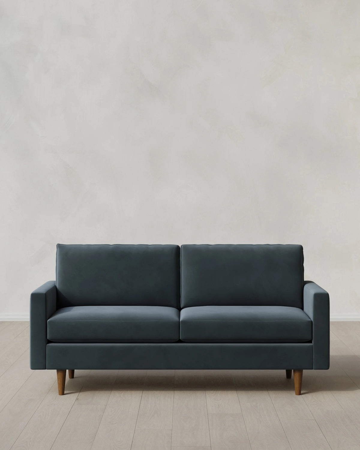 Atlas Midcentury Sofa in Performance Velvet - 6ft / Ivory