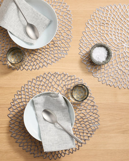 Pressed Dahlia Placemats, Set of 4 by Chilewich - One Size / Brass