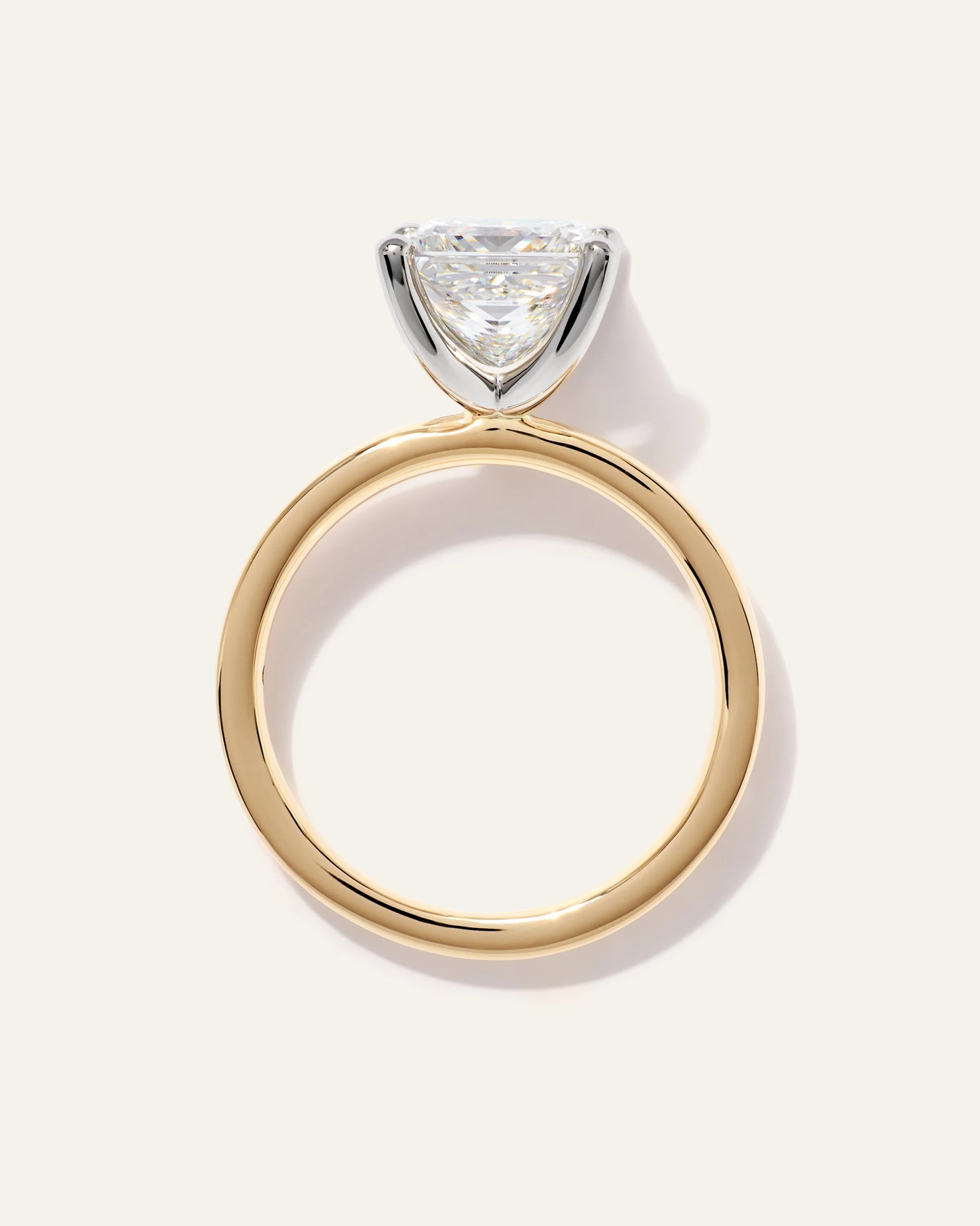 Lab Grown Diamond Princess Comfort Fit Engagement Ring - 2.5ct - 4 / Yellow Gold