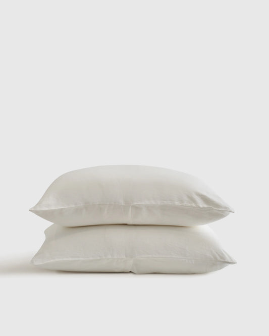 European Linen Sham Set - Standard / White