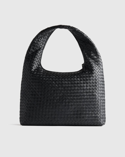 Elodie Handwoven Shoulder Bag - One Size / Black