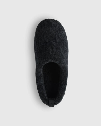 Men's Genuine Shearling Lounge Slipper - 7 / Black