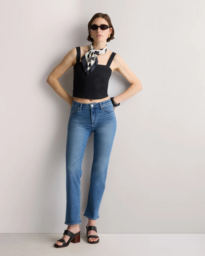 Bella Stretch Straight Jeans - 24 / Twilight Blue Fray