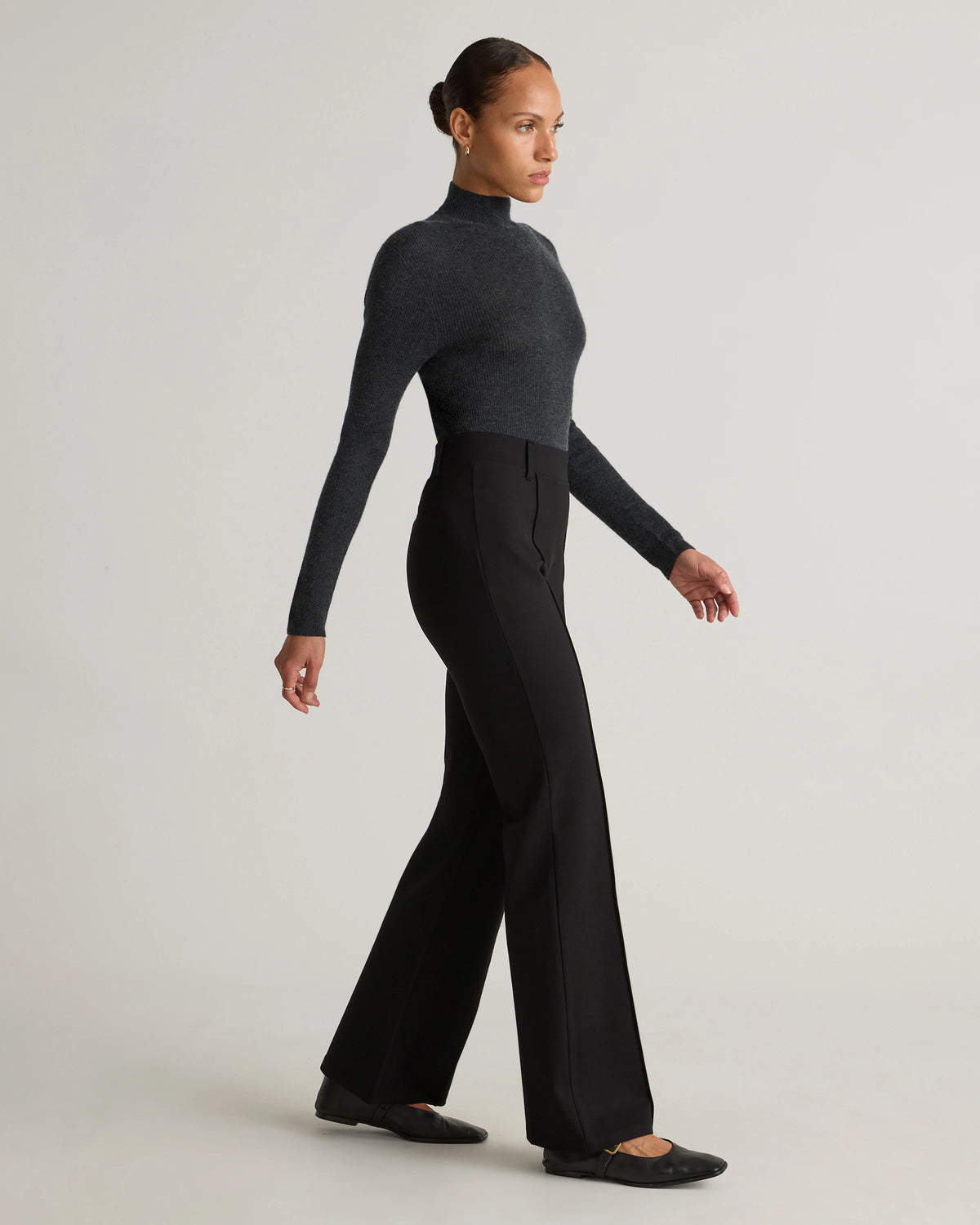 Ultra-Stretch Ponte Flare Leg Pants - XS / Espresso