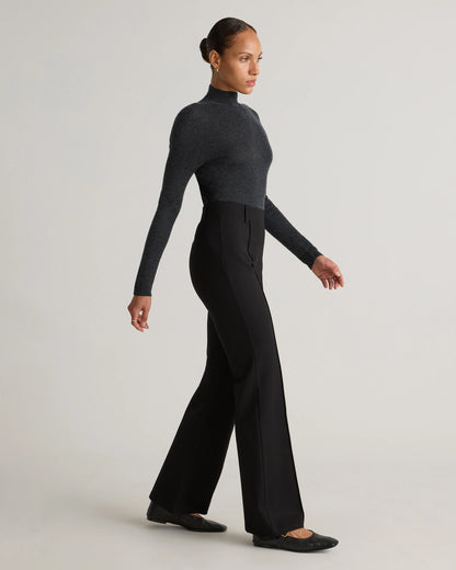 Ultra-Stretch Ponte Flare Leg Pants - XS / Espresso