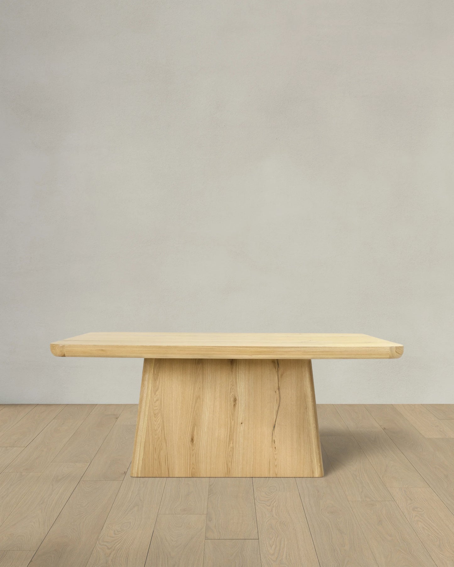 Rustic Oak Plinth Dining Table - 71" / Natural