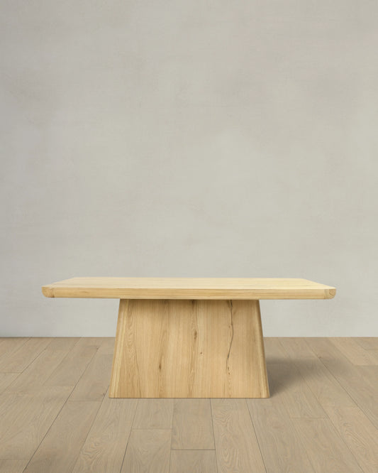 Rustic Oak Plinth Dining Table - 71" / Natural