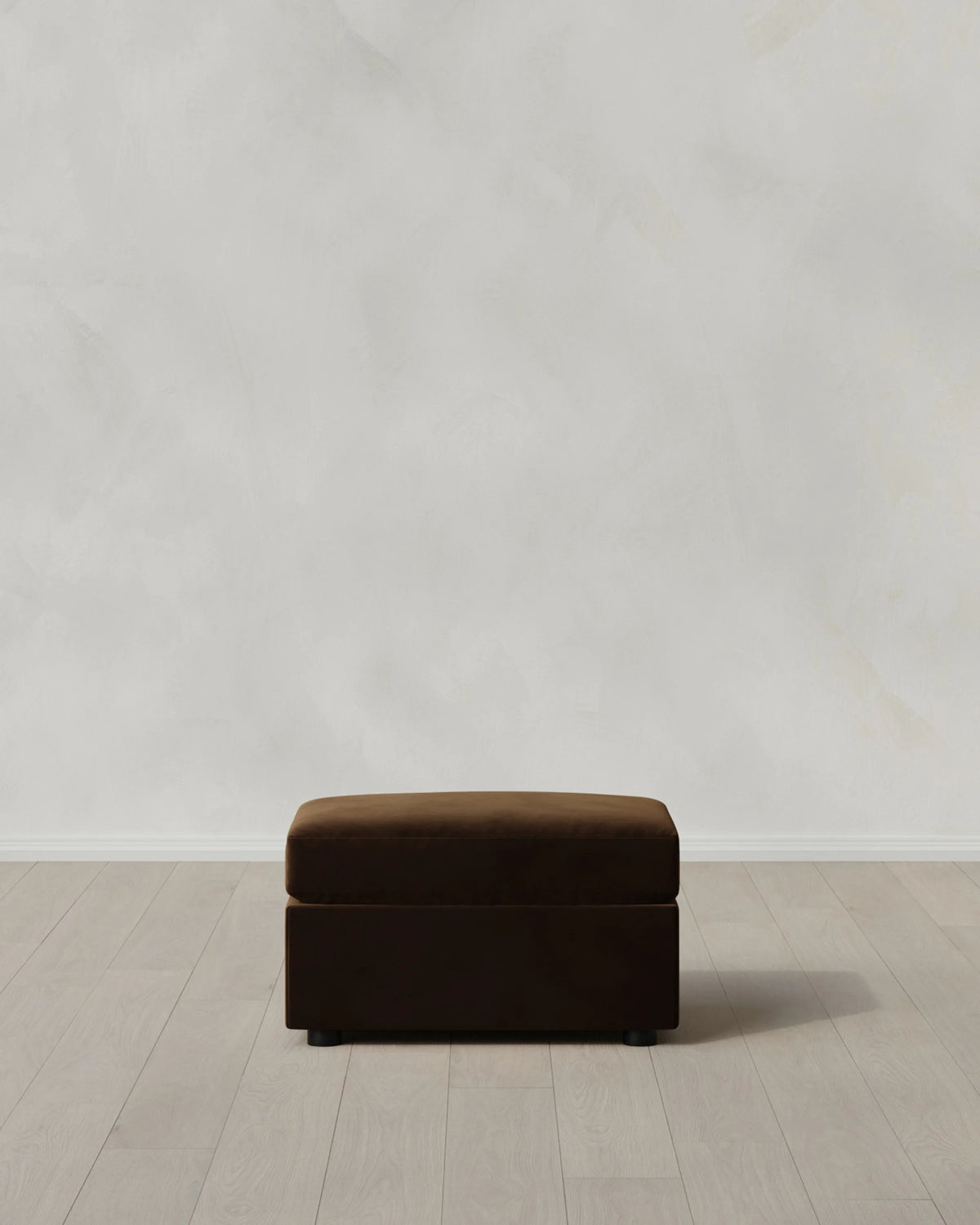 Brennan Ottoman in Performance Velvet - One Size / Taupe
