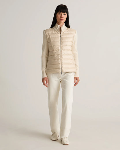 Mixed Media Down and Cashmere Jacket - XS / Oatmilk