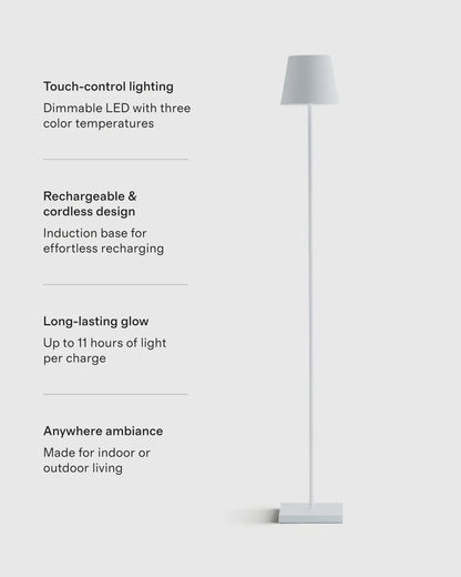 Poldina Pro Rechargeable Floor Lamp by Zafferano - One Size / White